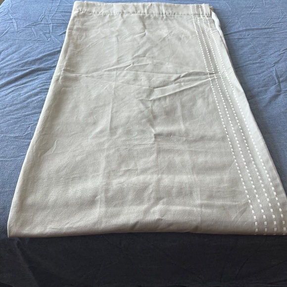 44x84 pottery barn kids grey with white pick-stitch detail curtain - Picture 6 of 8